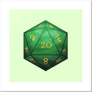 D20 Dice Green Posters and Art